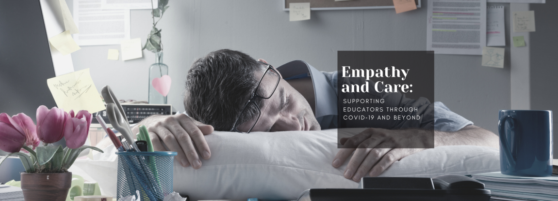 educator experiencing burnout; sleeping in the office